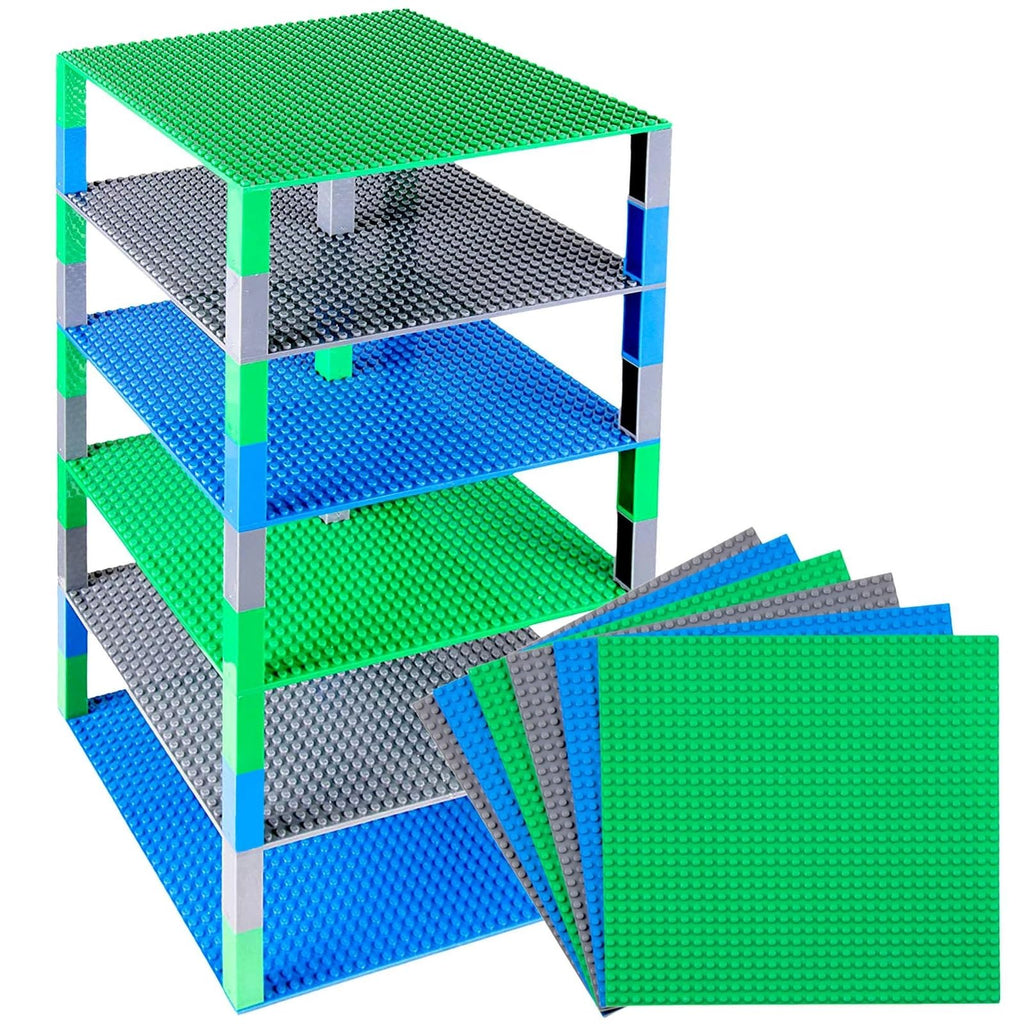 10 x 10 in 6 Baseplates with 50 Stackers Building Toy Blocks M6905