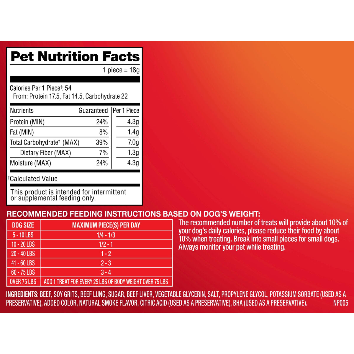 Original Beef Recipe Dog Treats 38 Oz. Bag K4905
