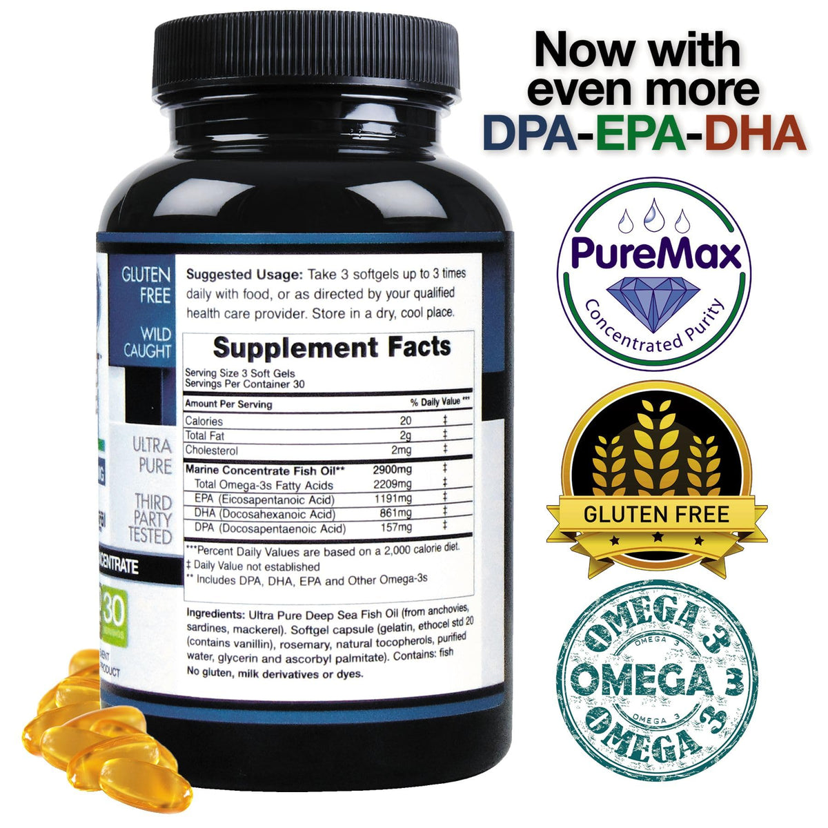 Wild Caught Omega 3 Fish Oil 2,900 MG S101444