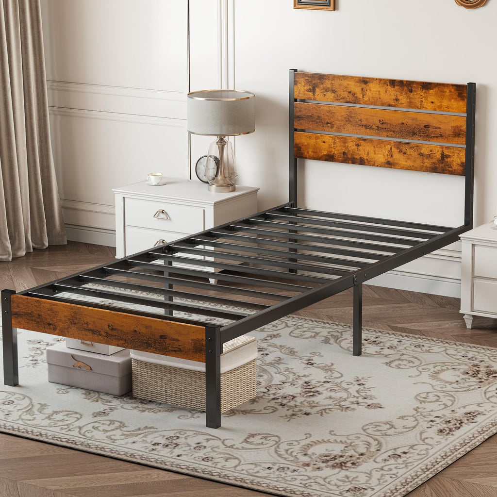 Twin Wood Bed Frame with Headboard L239729