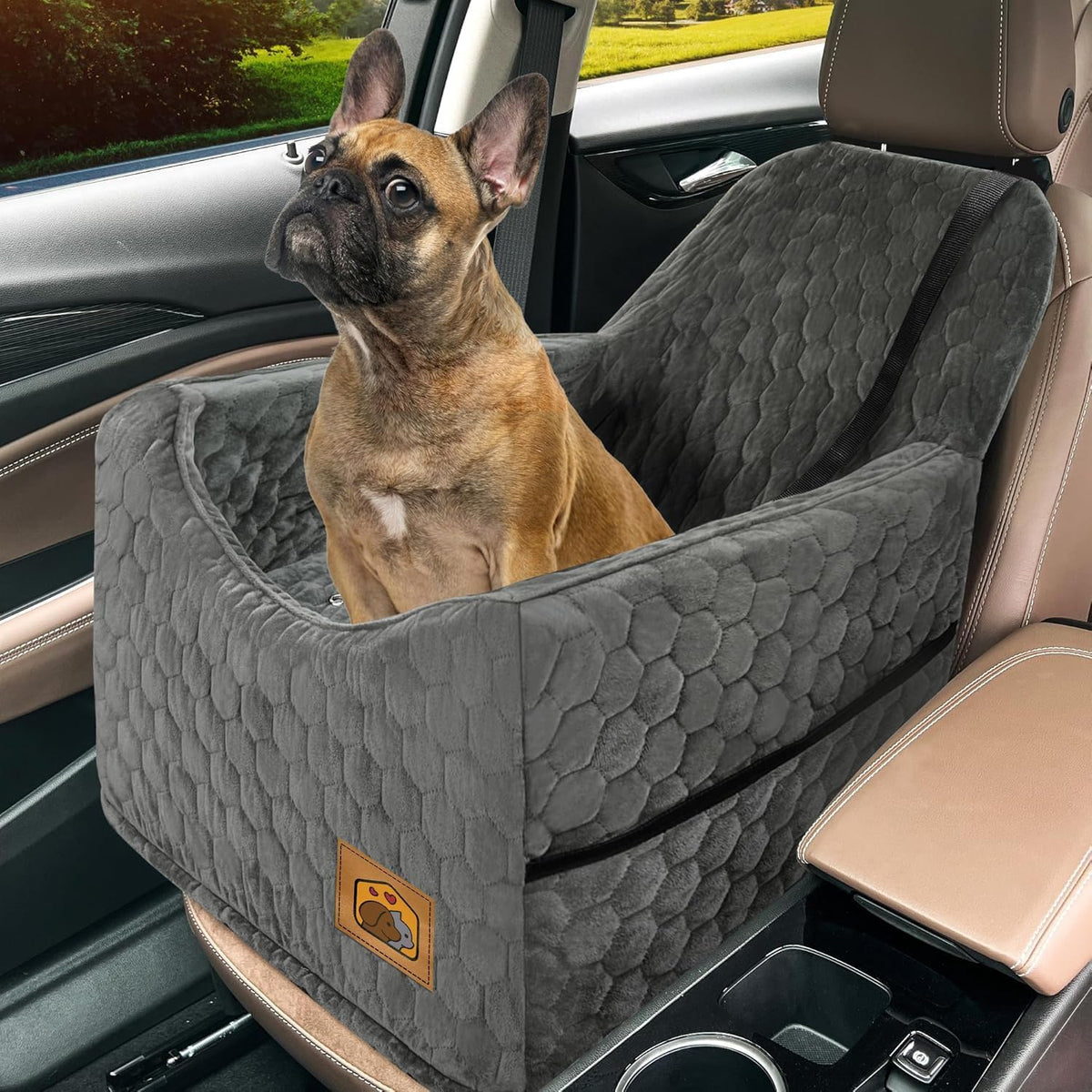 Memory Foam Dog Booster Seat with Washable Removable Cover U3540