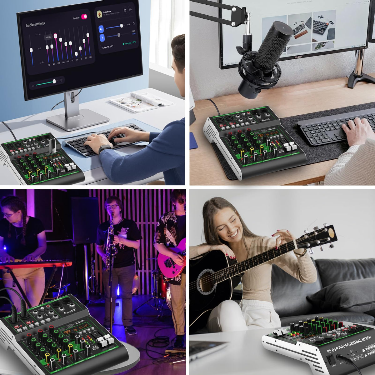 4 Channel Audio Mixer with Bluetooth and USB N269