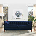 84" Navy Blue Tufted Velvet Sofa V65463