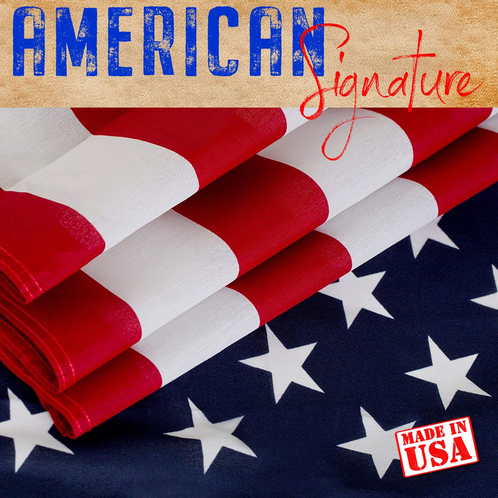 3x5 ft US Flag and 6 ft Aluminum Flag Pole Kit with Holder V180201
