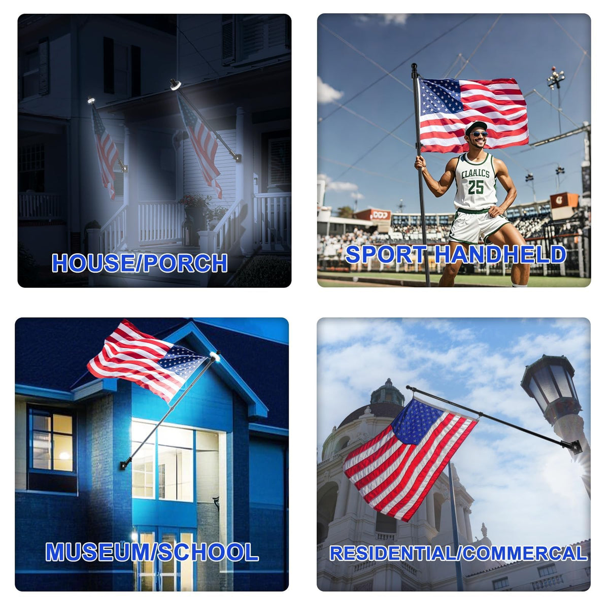 7FT Flag Pole Kit with Solar Light W593114