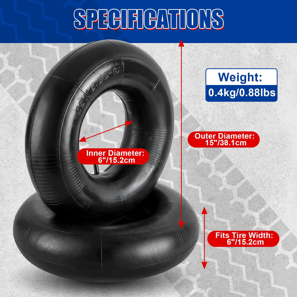 2 Pack 15 x 6.00-6 Inner Tubes D56787