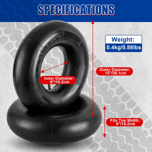 2 Pack 15 x 6.00-6 Inner Tubes D56787