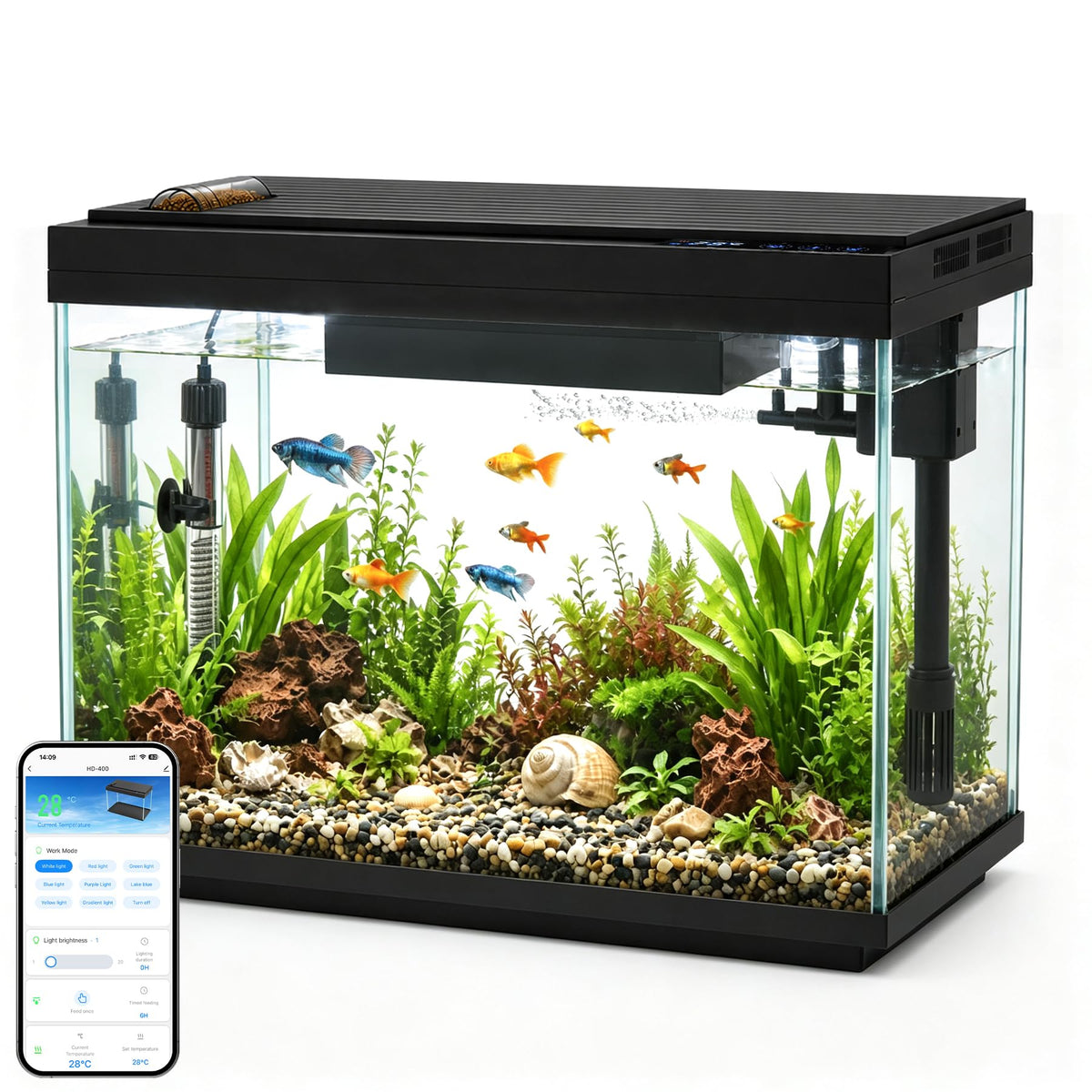 5 Gallon Aquarium Kit Ultra-White Glass P9980