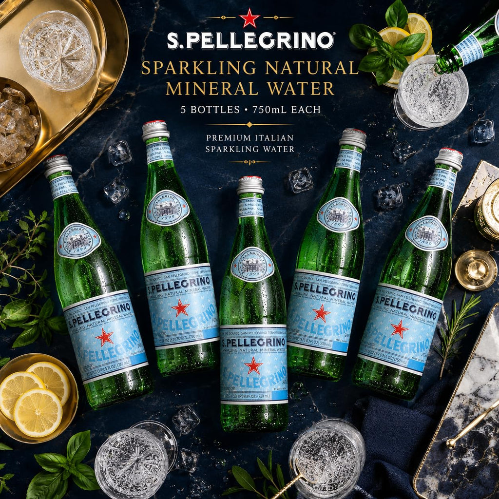 Sparkling Natural Mineral Water 750 mL Glass Bottles 5 Pack D553