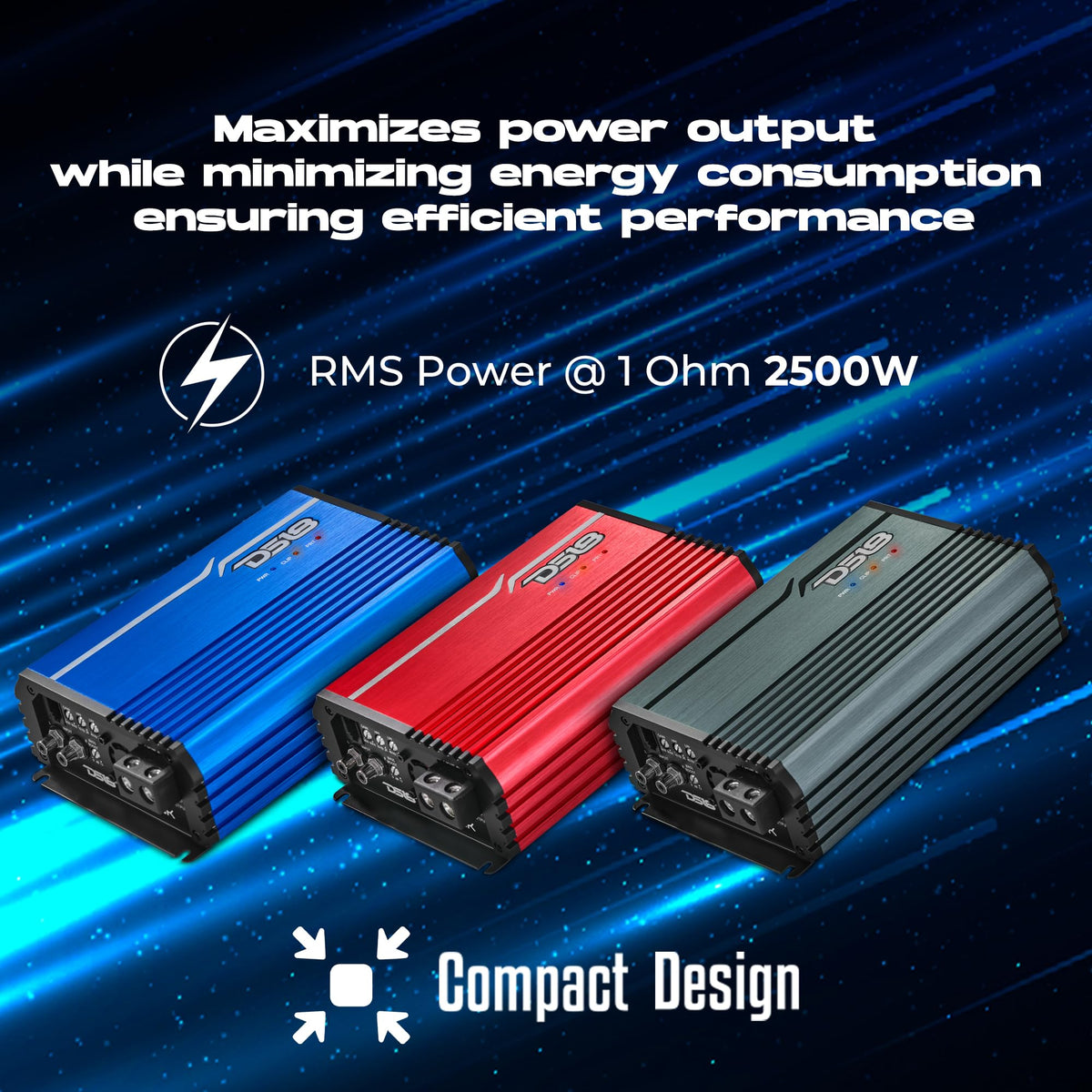 Compact Full-Range Class D 1-Channel Amplifier 2,500 Watts RMS V2044
