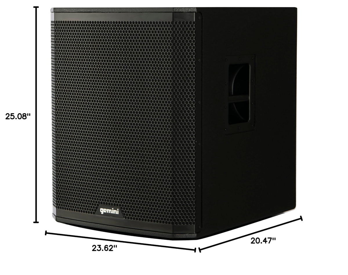 18" Powered Subwoofer, 1200 Watts, Bluetooth TWS B476