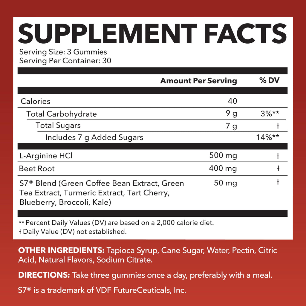 Beet Root Gummies with L-Arginine, 90 Count Y75805