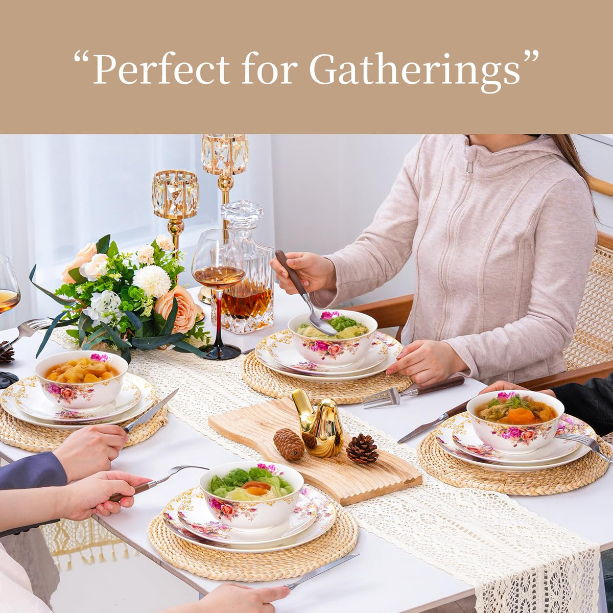 White 12 Piece Porcelain Dinnerware Set Z652888