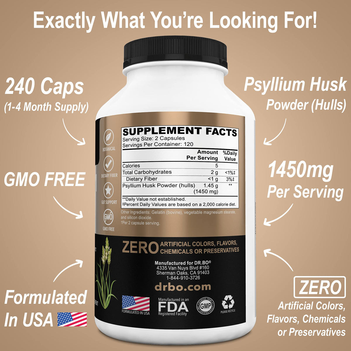 Psyllium Husk Capsule Fiber Supplement E863