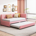 Twin Size Linen Upholstered Daybed with Trundle P676