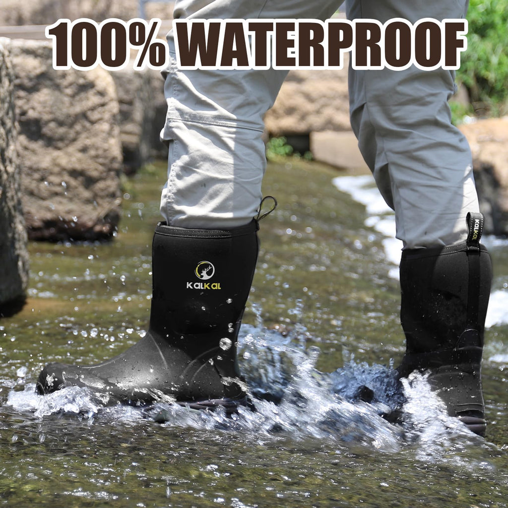 Waterproof Insulated Mid Calf Rubber Boots N78311