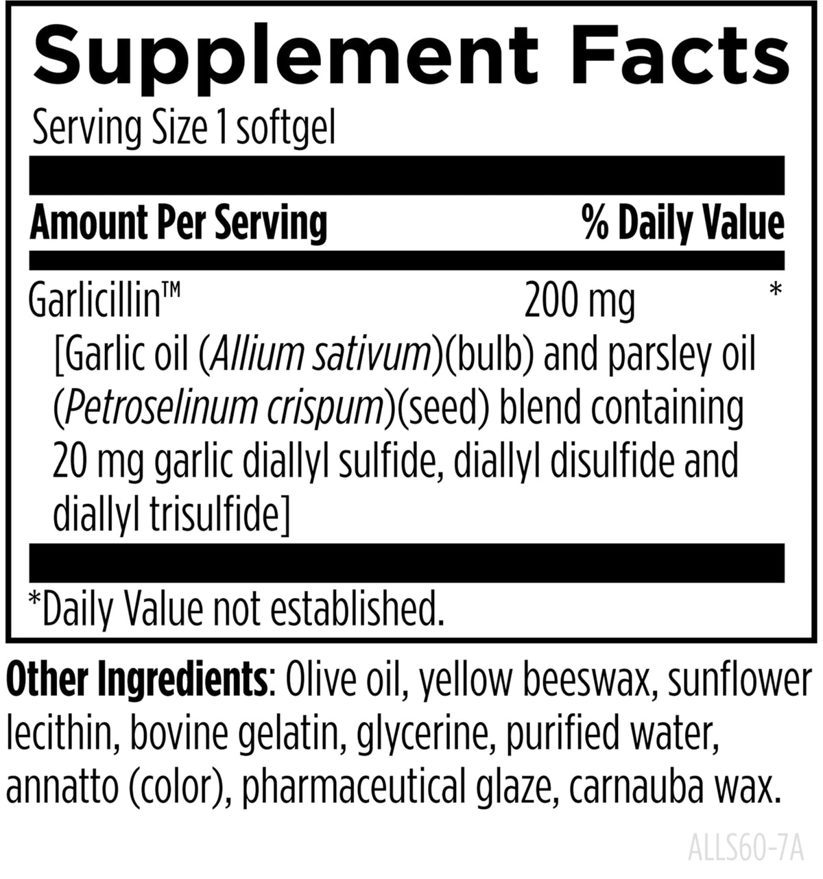 Allicin Supplement 60 Softgels N981