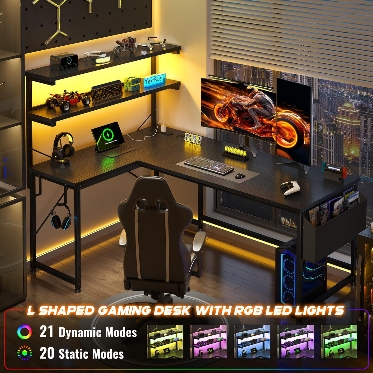 53" L Shaped Gaming Desk Z9179