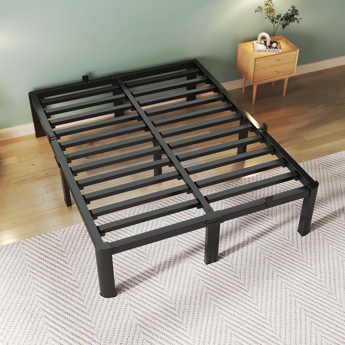 Queen Size 18 Inch Metal Platform Bed Frame A636172