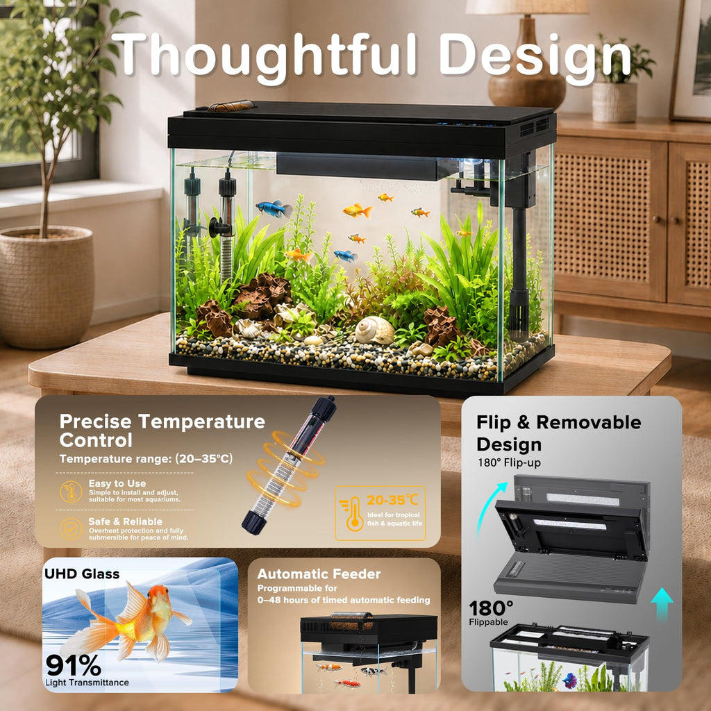 5 Gallon Aquarium Kit Ultra-White Glass P9980