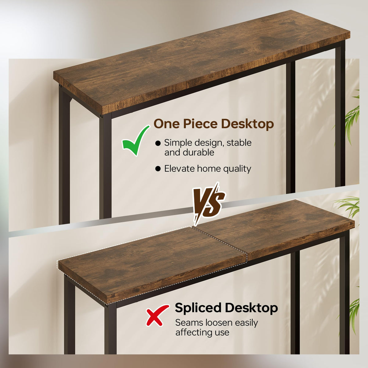 Brown Narrow Console Table P666675