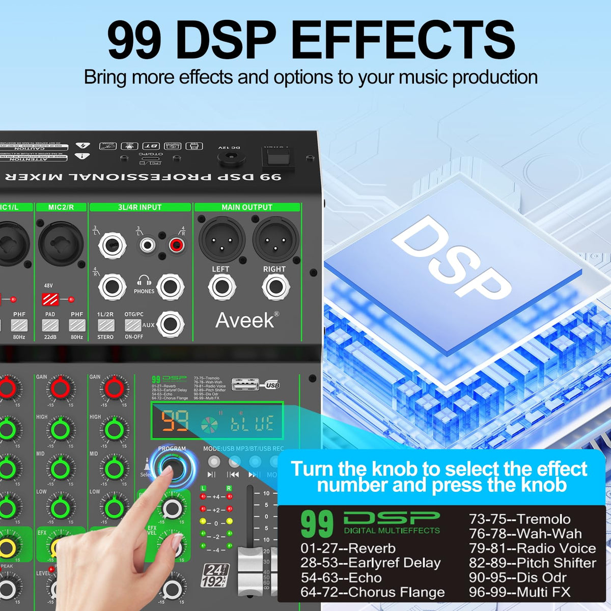 4 Channel Audio Mixer with Bluetooth and USB N269