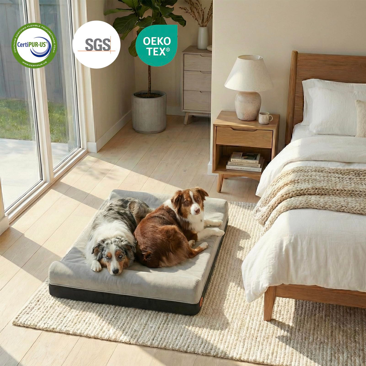 Slate Grey Memory Foam Orthopedic Dog Bed D9372