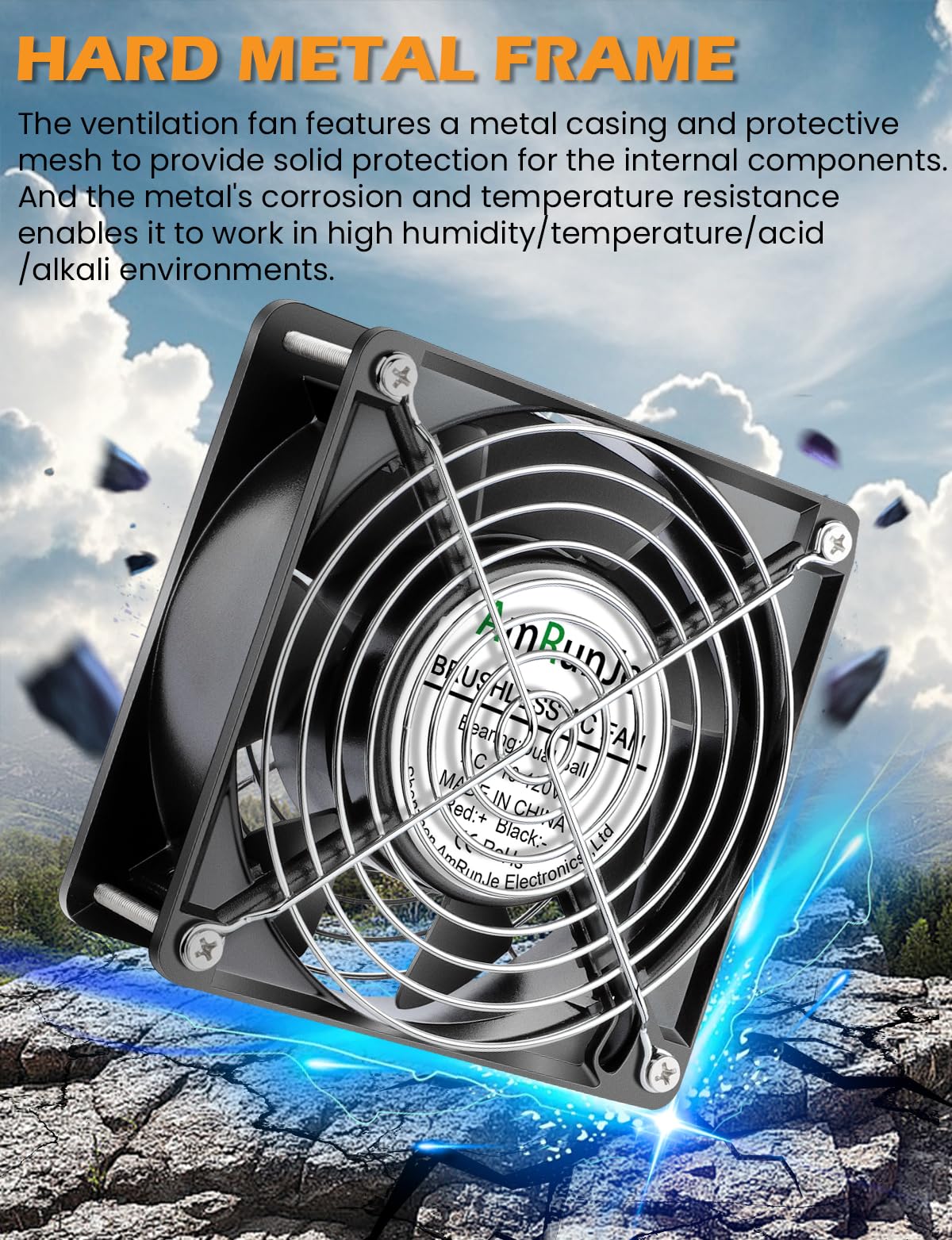 120mm x 38mm 120V Dual Ball Bearing Axial Fan B8196