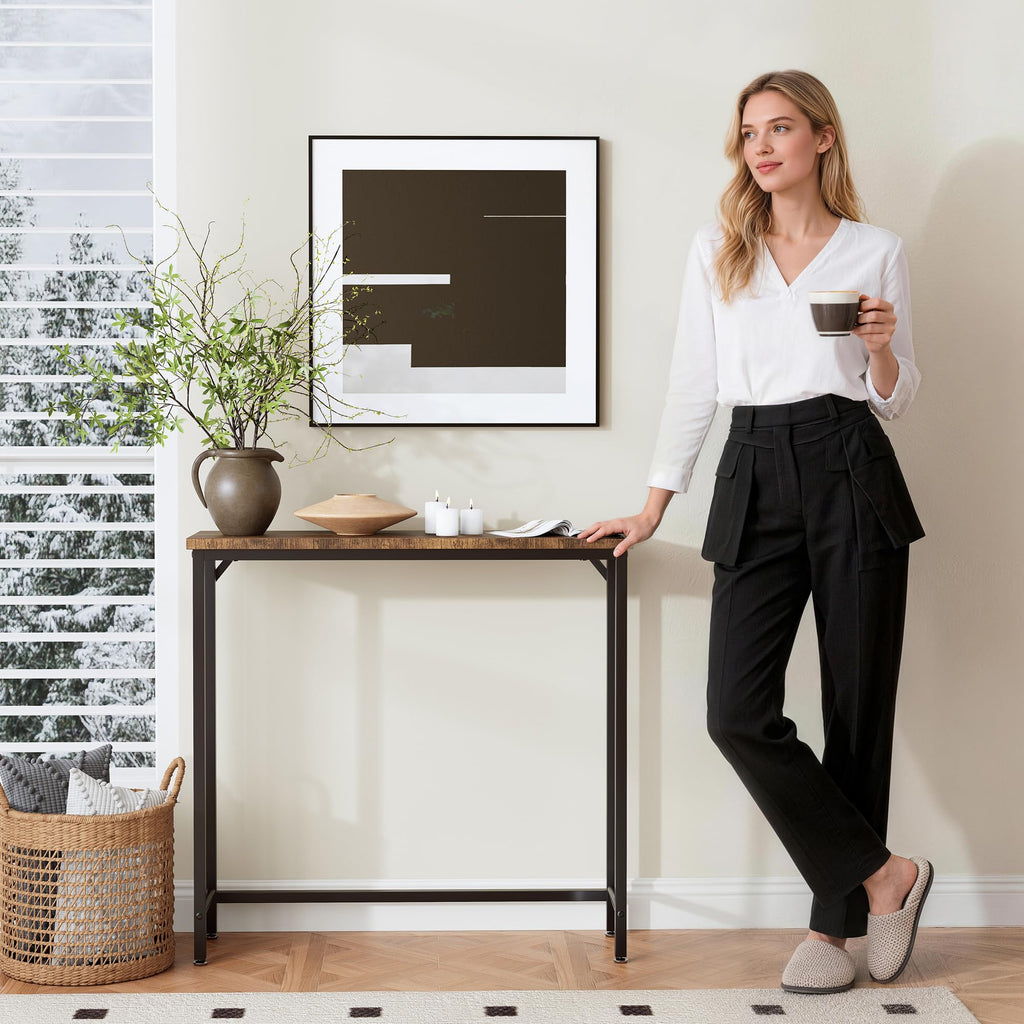 Brown Narrow Console Table P666675