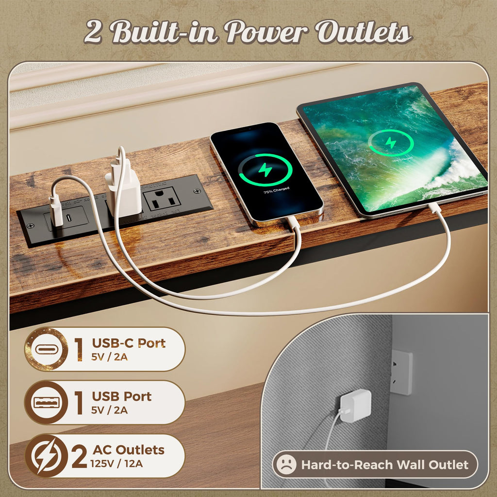 Narrow Console Table with Power Outlets & USB-C Z6734