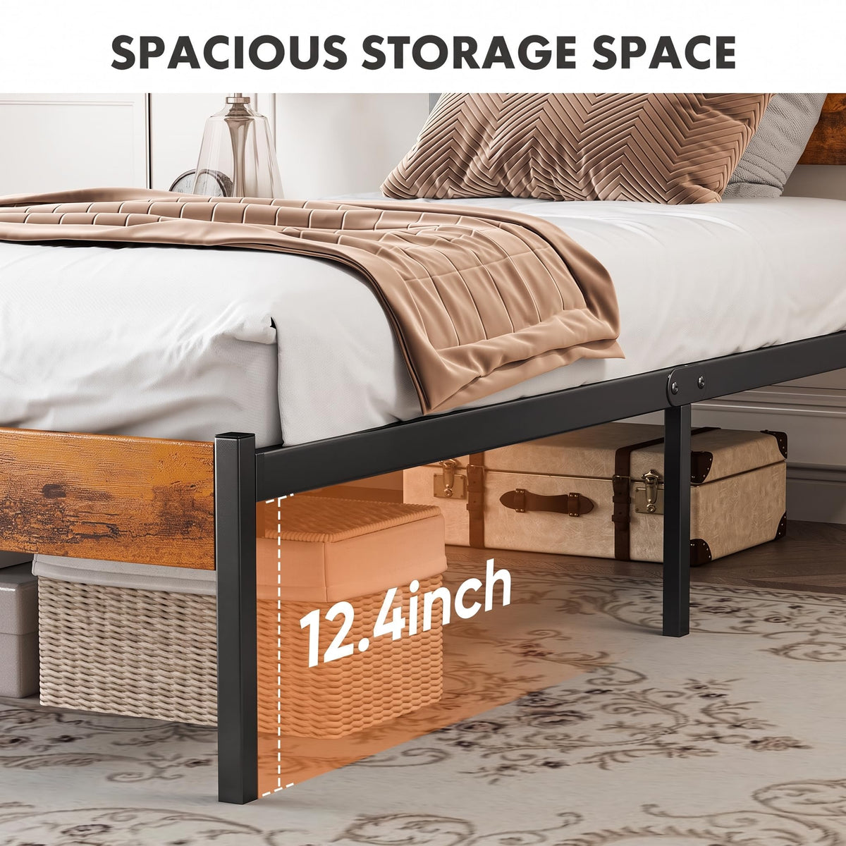 Twin Wood Bed Frame with Headboard L239729
