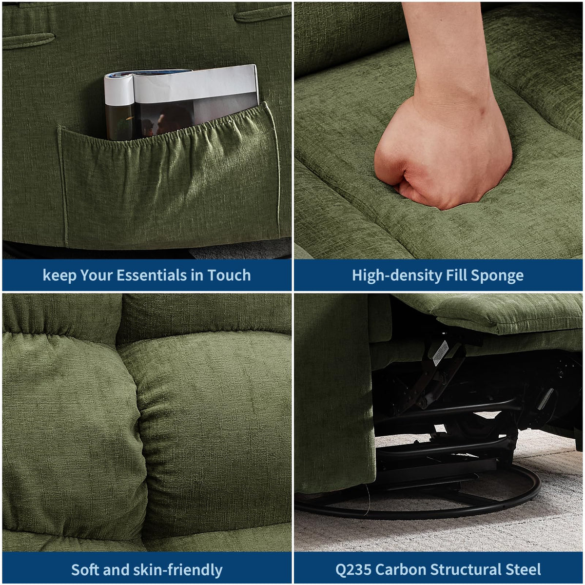 Massage Recliner Chair with Heat and Cup Holders C2082