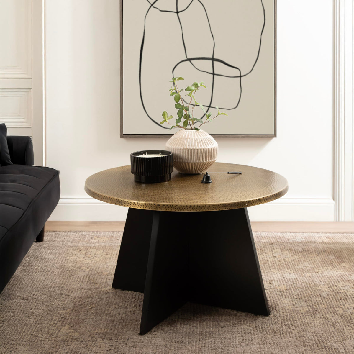 Round Hammered Metal Coffee Table M58132