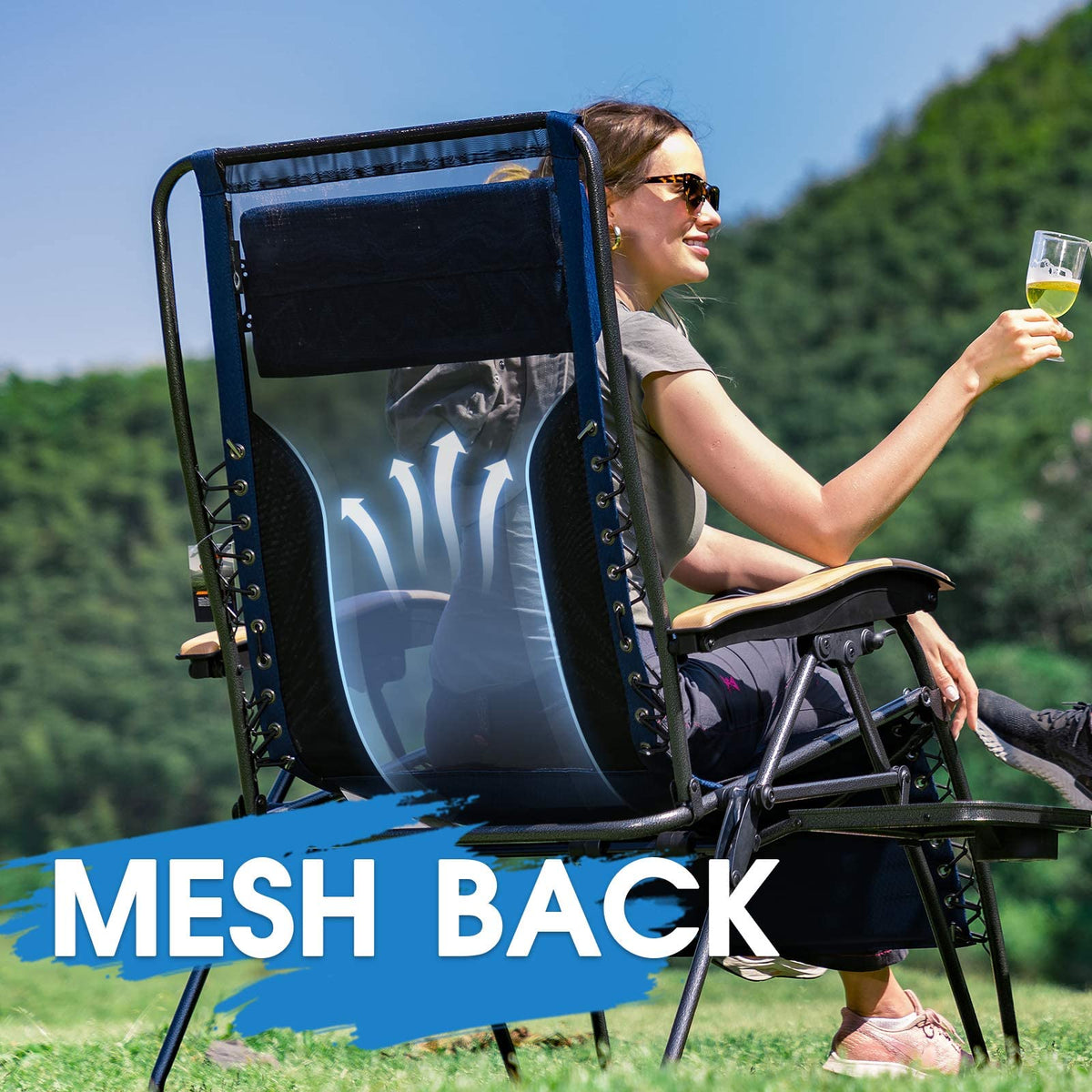 Oversized Mesh Zero Gravity Reclining Patio Chairs, 2 Pack M1321