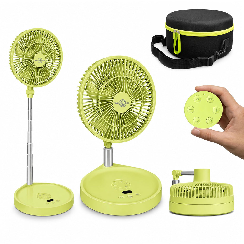 Mint Green Portable Rechargeable Pedestal Fan Y688