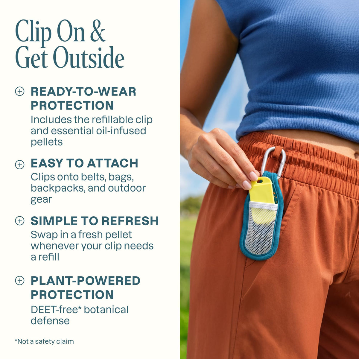 Mosquito Repellent Pack (1 Clip + 2 Refill Pellets) - Natural DEET-Free O86519