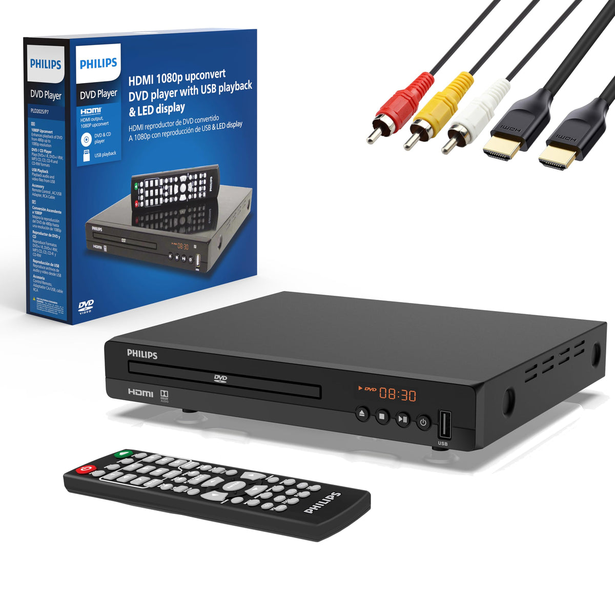 DVD Player with HDMI Port 1080P All Region USB Input Remote Control V6017