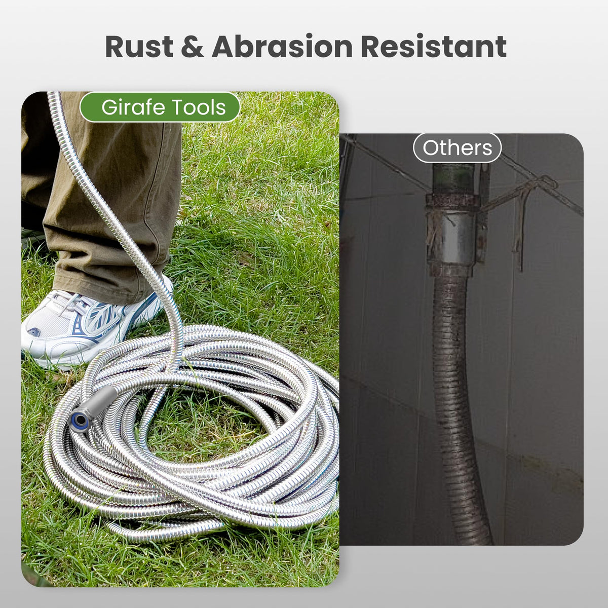 100ft Stainless Steel Garden Hose with Spray Nozzle T652660