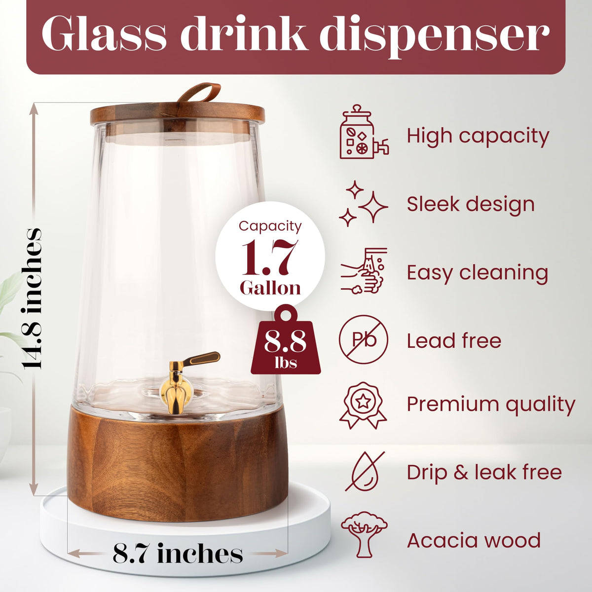 Glass Drink Dispenser with Spigot W52432