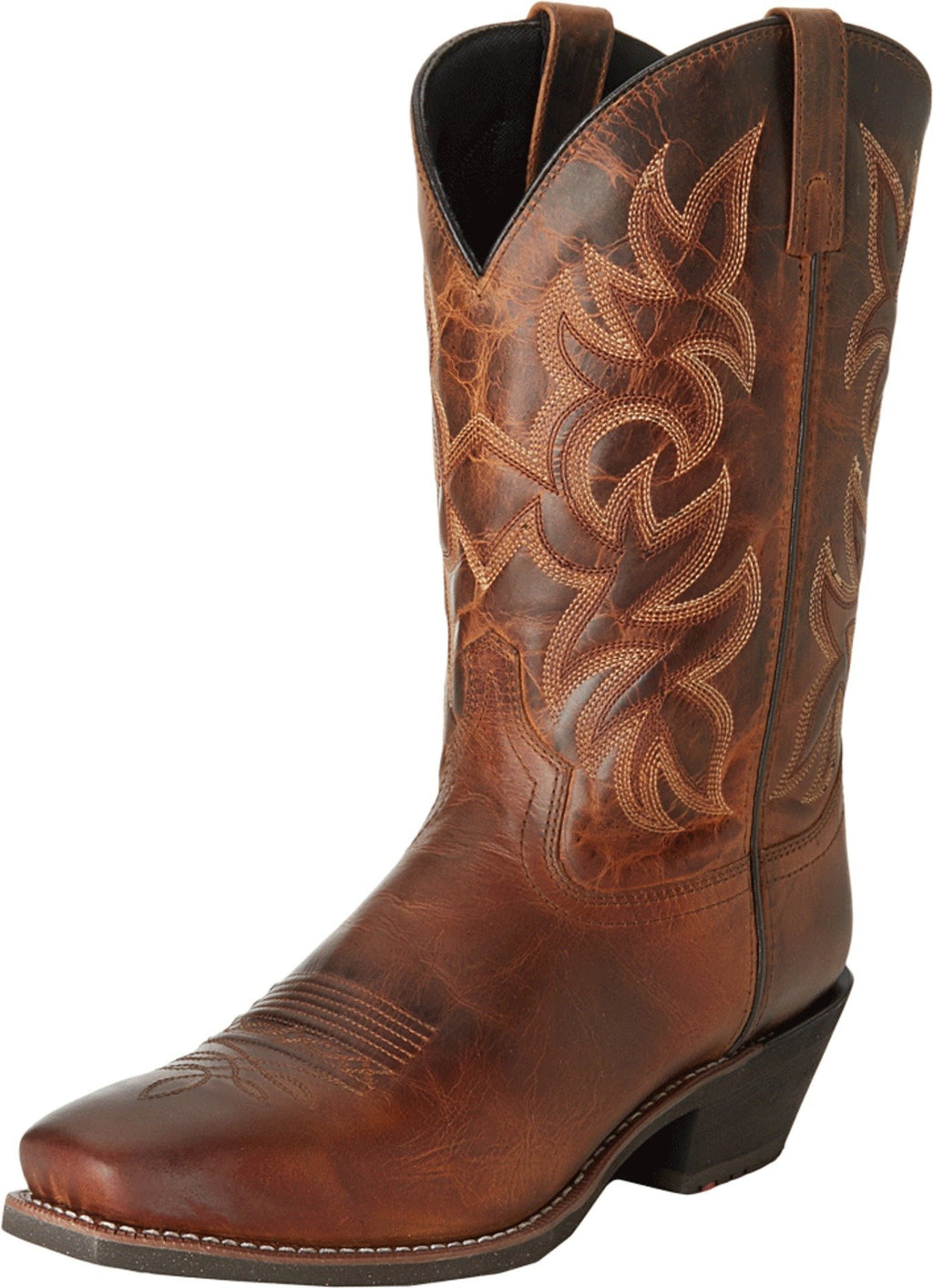 Brown Mid Calf Square Toe Pull On Boots B95444