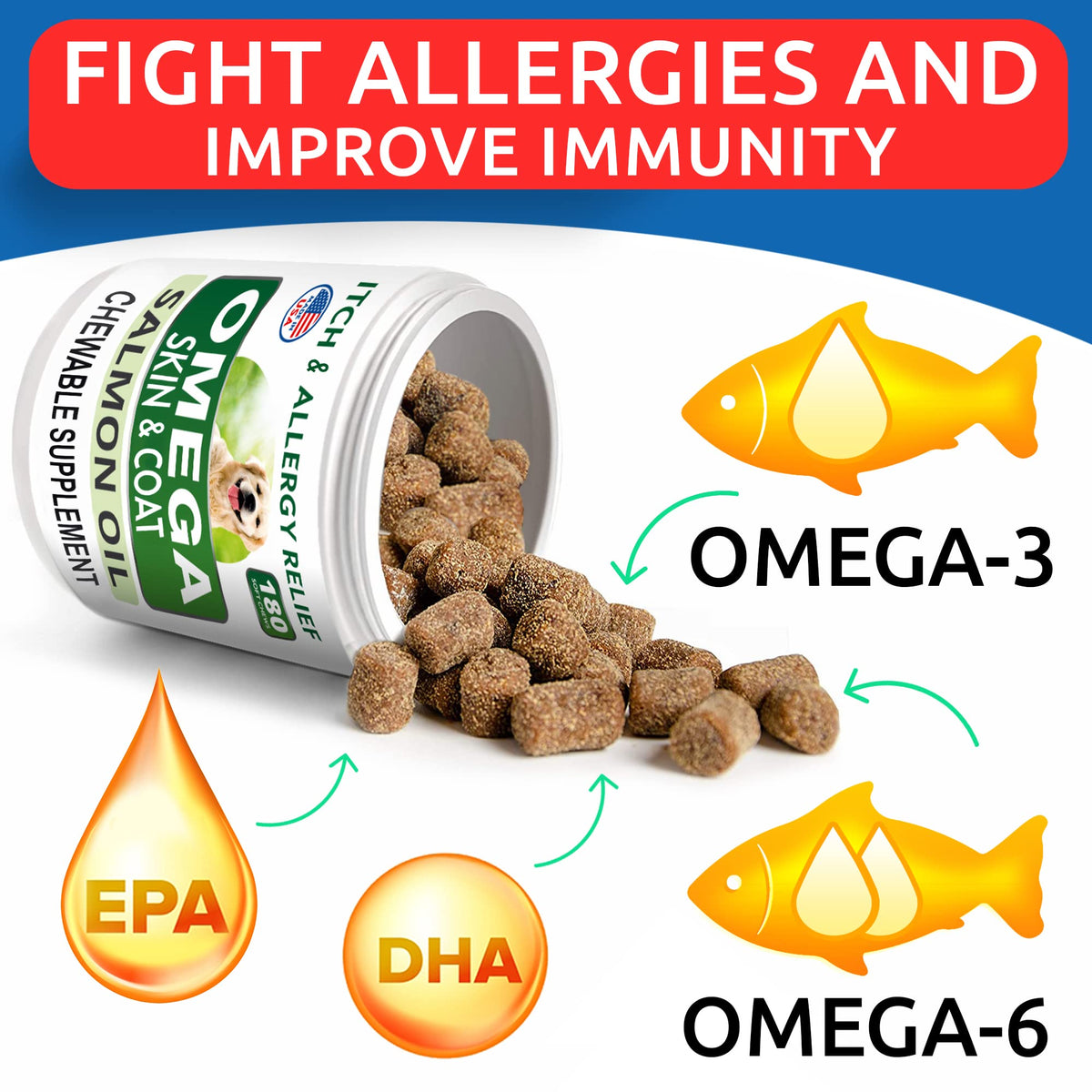 Omega 3 Fish Oil Dog Treats Bundle T9941