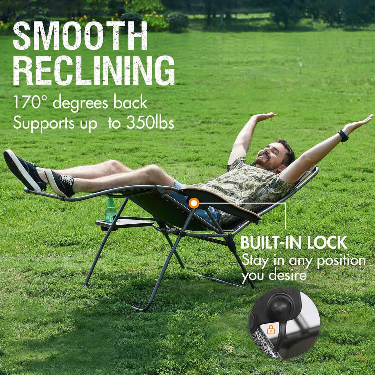 Oversized Mesh Zero Gravity Reclining Patio Chairs, 2 Pack M1321