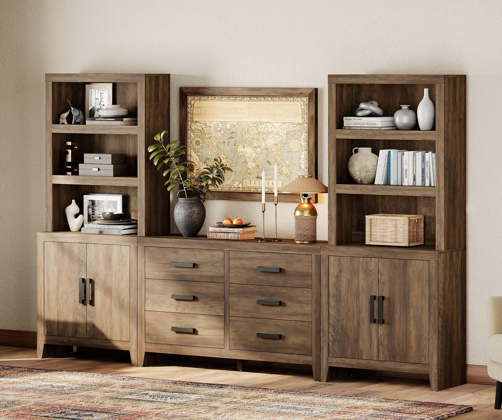 4-Piece Modular Entertainment Center with Bookshelves M539724