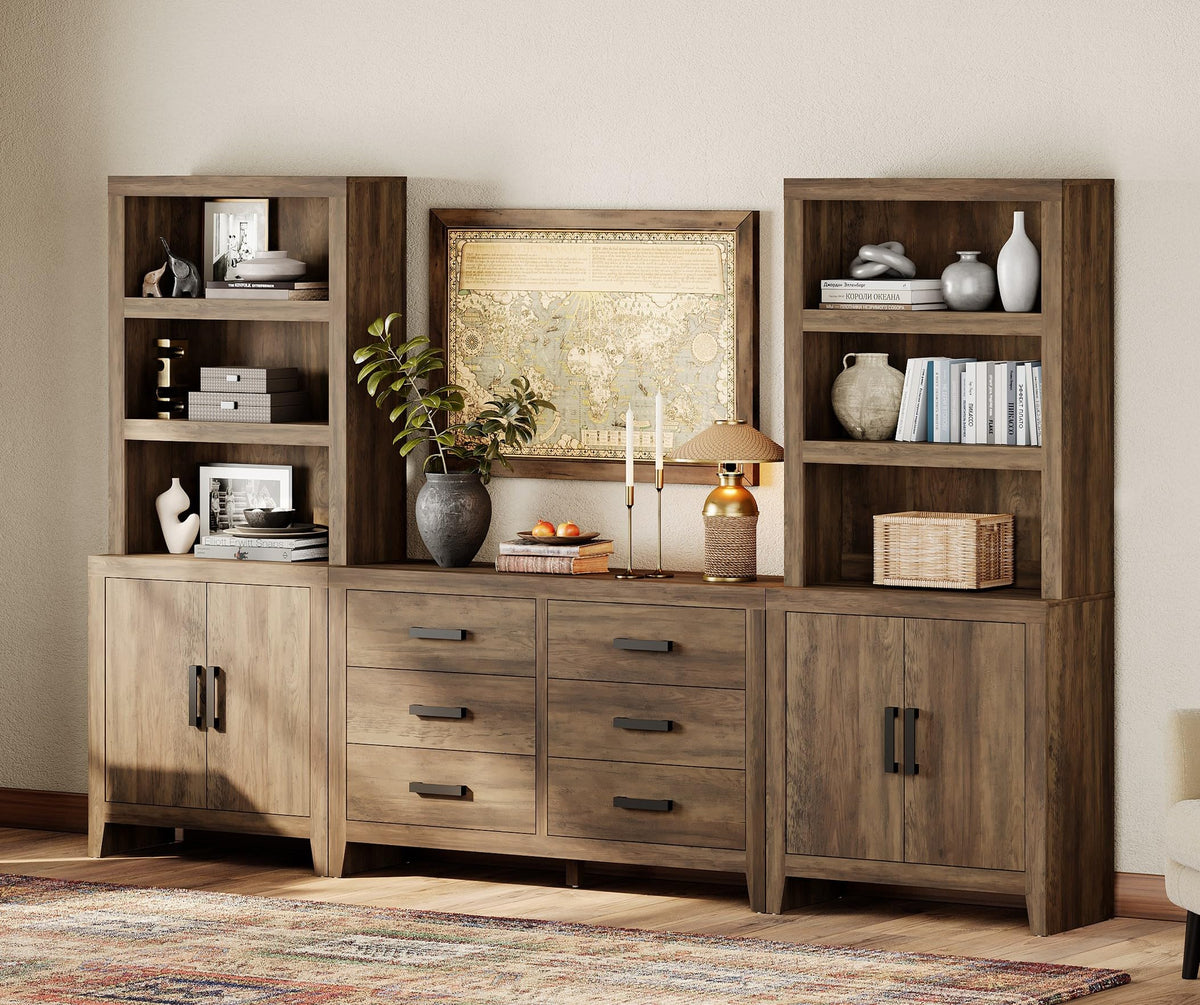 4-Piece Modular Entertainment Center with Bookshelves M539724