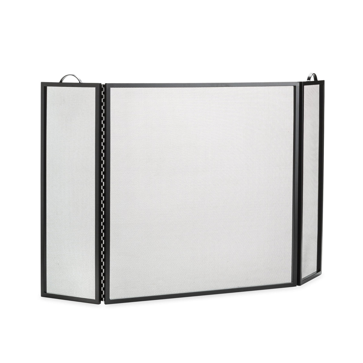 Metal Fireplace Screen 3 Panel Black G7651