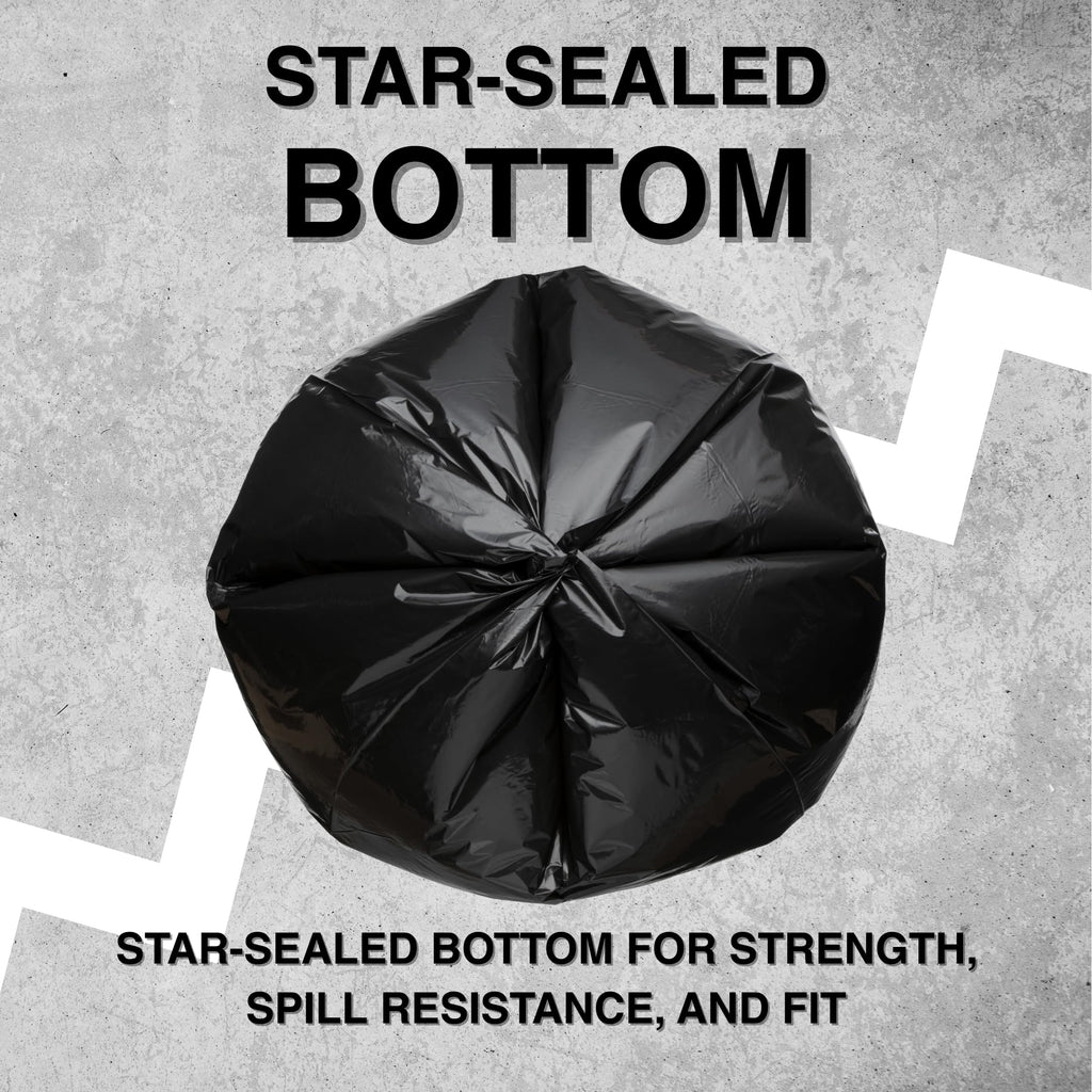 45 Gallon Black 1.5 Mil Trash Bags 100 Count A72399