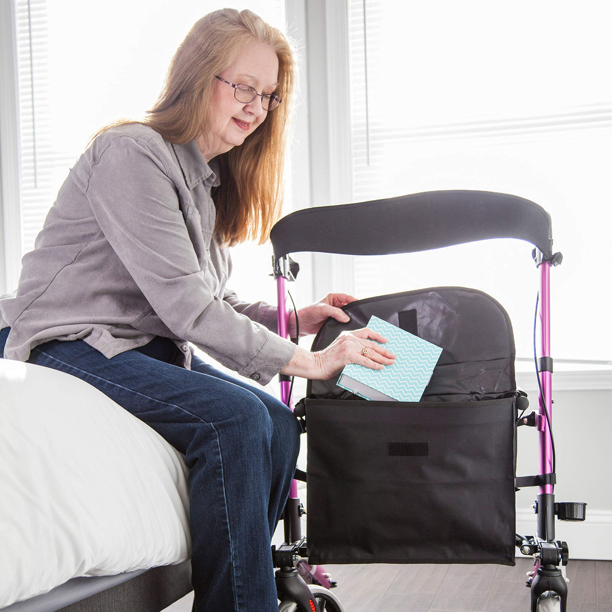 Adjustable Rollator with Seat and Backrest I38994