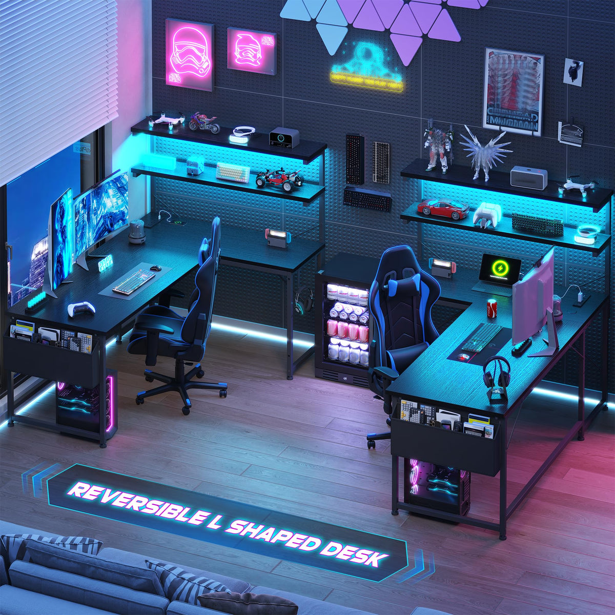 53" L Shaped Gaming Desk Z9179