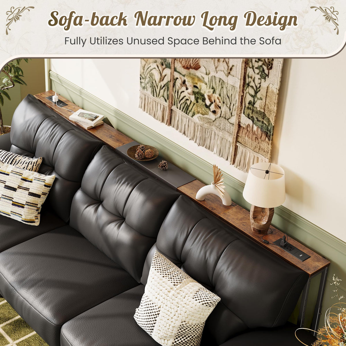 Narrow Console Table with Power Outlets & USB-C Z6734
