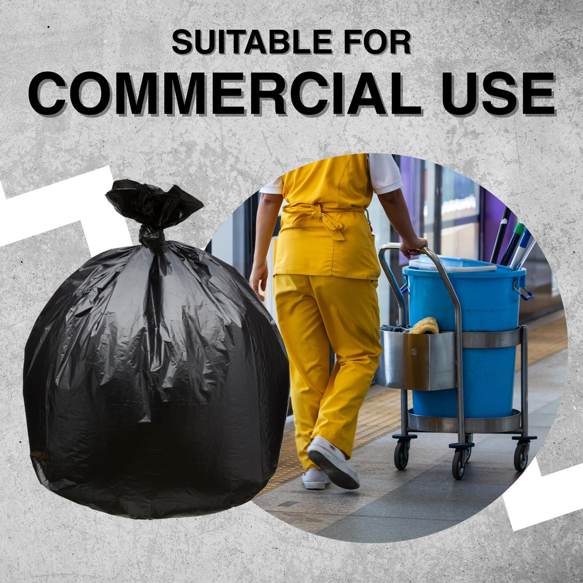 45 Gallon Black 1.5 Mil Trash Bags 100 Count A72399
